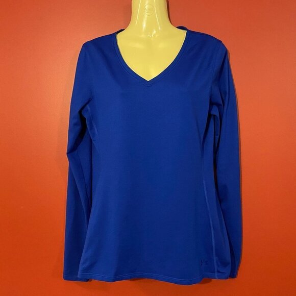 Under Armour Women's Cold Gear Infrared V-Neck Running Shirt - Size Large - Picture 1 of 5